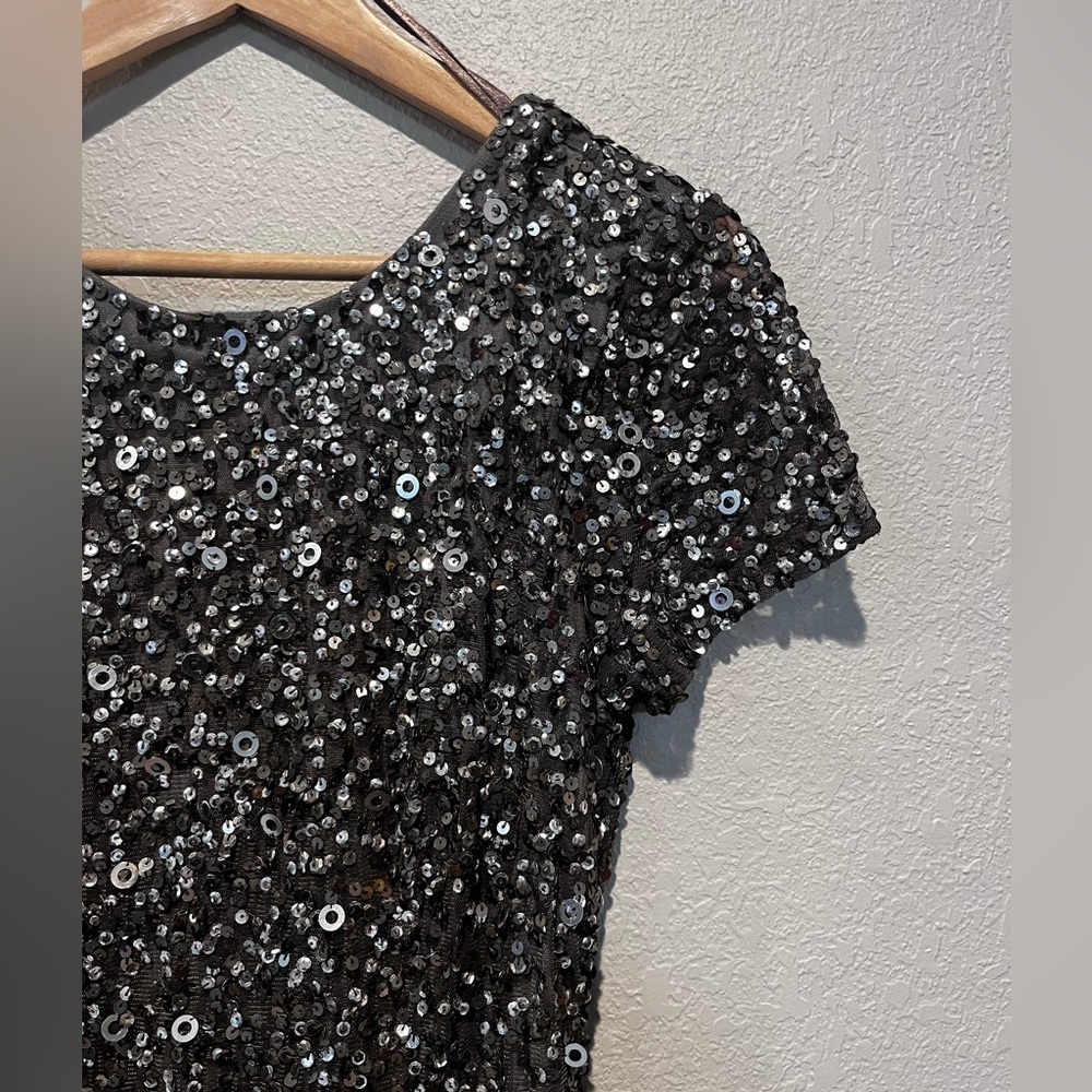 Silver Sequin Adrianna Papell Dress Women’s size 6 Wedding/Bridesmaid/Formal - Picture 5 of 8